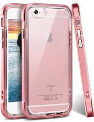 iPhone 6 Plus Case, Ansiwee® Reinforced Frame Crystal Slim Highly Durable Shock-Absorption Flexible Soft Rubber TPU Bumper Hybrid Protection Light Case for Apple iPhone 6/6S Plus 5.5″ (Rose Gold)