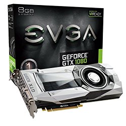 EVGA GeForce GTX 1080 Founders Edition, 8GB GDDR5X, LED, DX12 OSD Support (PXOC) Graphics Card 08G-P4-6180-KR