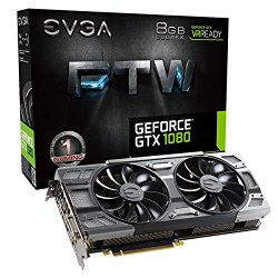 EVGA GeForce GTX 1080 FTW GAMING ACX 3.0, 8GB GDDR5X, RGB LED, 10CM FAN, 10 Power Phases, Double BIOS, DX12 OSD Support (PXOC) Graphics Card 08G-P4-6286-KR