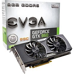 EVGA GeForce GTX 960 2GB SSC GAMING ACX 2.0+, Whisper Silent Cooling Graphics Card 02G-P4-2966-KR