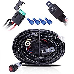 Mictuning HD 300w LED Light Bar Wiring Harness 40Amp Relay ON-OFF Waterproof Switch(1Lead 12ft 14AWG)