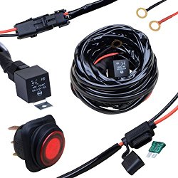 Nilight Off Road ATV/Jeep LED Light Bar Wiring Harness Kit 40 Amp Relay On/off Switch Included