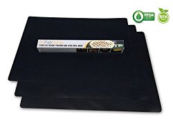 FitFabHome 3 Pack Large Oven Liners | SAFEST On The Market | 100% CERTIFIED PFOA & BPA FREE | Reusable,Non-Stick | For Gas, Electric, Microwave & Toaster Ovens | Works as Baking Mat, Grill Mat