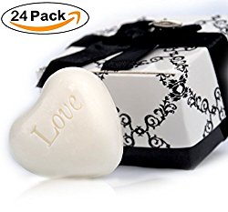 Aistore Cute Mini 24 Pieces Heart Soap for Wedding Soap Favors and Gifts or Baby Shower Soap Favors