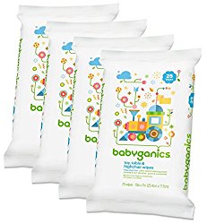 Babyganics Toy, Table & Highchair Wipes, 25 Count, 4 Pack