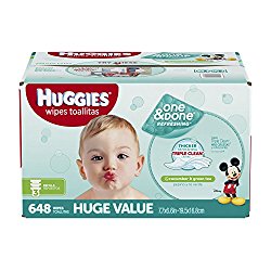 HUGGIES One & Done Refreshing Baby Wipes, Refill, 648 Count