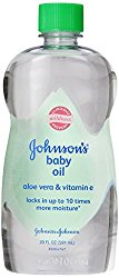Johnson’s Baby Oil, Aloe Vera and Vitamin E, 20 Ounce (Pack of 6)
