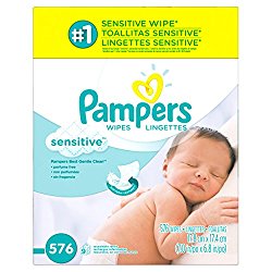 Pampers Sensitive Wipes 9X Refill, 576 Count