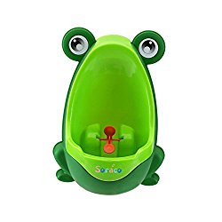 Soraco®Cute Frog Boys Potty Toilet Trainning for Boys Pee Trainer Bathroom Children Uninal with Whirling Target (Green)
