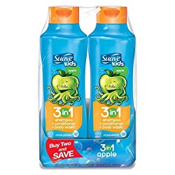 Suave Kids, 3 in 1 Shampoo, Conditioner, Body Wash, Splashing Apple Toss, 22.5 Oz. (2 Pack)