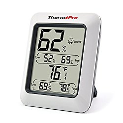 ThermoPro TP50 Hygrometer Indoor Humidity Monitor Weather Station with Temperature Gauge Humidity Meter