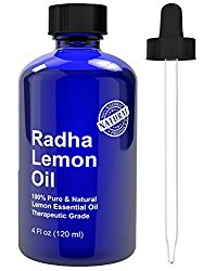 Lemon Essential Oil 4 Oz – 5x Extra Strength 100% Pure & Natural Therapeutic Grade – Cold Pressed PREMIUM QUALITY Oil from Italy