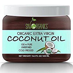 Organic Extra Virgin Coconut Oil by Sky Organics 16.9 oz