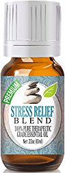 Stress Relief Blend 100% Pure, Best Therapeutic Grade Essential Oil – 10ml – Bergamot, Patchouli, Blood Orange, Ylang Ylang, Grapefruit