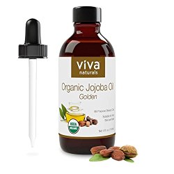 Viva Naturals Cold Pressed and Hexane Free Organic Jojoba Oil – Golden, 4 oz