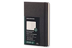 Moleskine 2016-2017 Weekly Notebook, 18M, Large, Black, Hard Cover (5 x 8.25)
