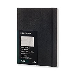 Moleskine 2017 Weekly Notebook, 12M, Extra Large, Black, Soft Cover (7.5 x 10)