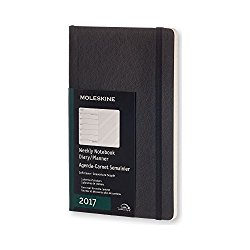 Moleskine 2017 Weekly Notebook, 12M, Large, Black, Soft Cover (5 x 8.25)