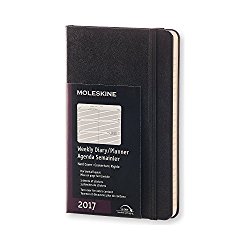 Moleskine 2017 Weekly Planner, Horizontal, 12M, Pocket, Black, Hard Cover (3.5 x 5.5)