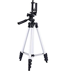 Digiant 50 Inch Aluminum Camera Tripod + Universal Tripod Smartphone Mount for Apple, Iphone Samsung and Other Brands Smartphones