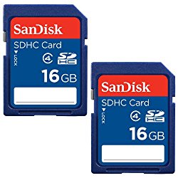 SanDisk 16GB Class 4 SDHC Flash Memory Card – 2 Pack SDSDB2L-016G-B35 Retail Package