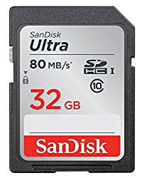 SanDisk Ultra 32GB Class 10 SDHC UHS-I Memory Card Up to 80MB, Grey/Black (SDSDUNC-032G-GN6IN)