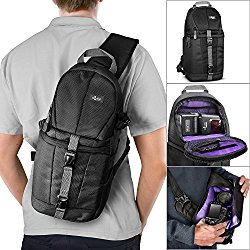 Altura Photo Camera Sling Backpack for DSLR and Mirrorless Cameras (Canon Nikon Sony Pentax) + MagicFiber Microfiber Lens Cleaning Cloth