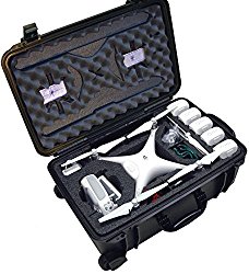 Case Club Waterproof DJI Phantom 4 Drone Wheeled Case with Silica Gel (Propellers On)
