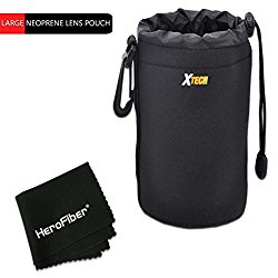 Xtech Large Soft Neoprene Lens Pouch for Canon EF 75-300mm f/4-5.6 III Lens