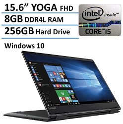 2016 Newest Lenovo Yoga 710 15.6 2-in-1 Convertible FHD Touchscreen Premium Laptop / Tablet, Intel Core i5-6200U 3M Cache 2.8GHz, 8GB DDR4 2133MHz RAM, 256GB SSD, HDMI, Backlit Keyboard, Windows 10