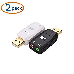 Cable Matters (2-Pack) USB to Stereo Audio Adapter for Windows and Mac