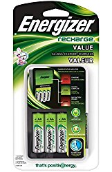 Energizer Recharge Value Charger with 4 AA NiMH Rechargeable Batteries Included