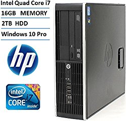 HP Elite 8200 SFF High Performance Business Desktop Computer (Intel Quad Core i7 up to 3.8GHz Processor), 2TB HDD, 16GB DDR3 Memory, DVD RW, Windows 10 Professional (Certified Refurbished)