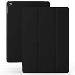 KHOMO iPad Air 2 Case (iPad 6) – DUAL Super Slim Black Cover with Rubberized back and Smart Feature (Built-in magnet for sleep / wake feature) For Apple iPad Air 2 Tablet
