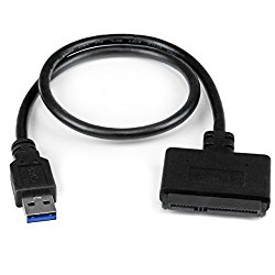 StarTech USB 3.0 to 2.5″ SATA III Hard Drive Adapter Cable w/ UASP – SATA to USB 3.0 Converter for SSD/HDD – Hard Drive Adapter Cable
