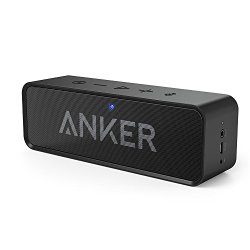 Anker SoundCore Bluetooth Speaker with 24-Hour Playtime, 66-Foot Bluetooth Range & Built-in Mic, Dual-Driver Portable Wireless Speaker with Low Harmonic Distortion and Superior Sound – Black