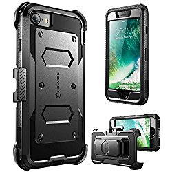 iPhone 7 Case, i-Blason ArmorBox Daul Layer [Full body] [Heavy Duty Protection ] Shock Reduction / Bumper Case with built in Screen Protector for Apple iPhone 7 2016 Release (Black)
