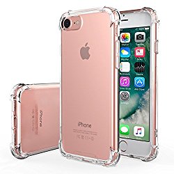 iPhone 7 Case – MoKo Advanced Shock-absorbent Scratch-resistant Cover Case with Transparent Hard PC Back Plate and Flexible TPU Gel Bumper for Apple iPhone 7 4.7 Inch 2016 Release, Crystal Clear