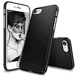 iPhone 7 Case, Ringke [Slim] Snug-Fit Slender [Tailored Cutouts] Ultra-Thin Scratch Resistant Dual Coating Lightweight Protective Case Superior Coating PC Hard Skin Cover for Apple iPhone 7 – SF Black