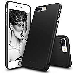 iPhone 7 Plus Case, Ringke [Slim] Snug-Fit Slender [Tailored Cutouts] Lightweight & Thin Scratch Resistant Dual Coating Protective Case Superior PC Hard Cover for Apple iPhone 7 Plus – SF Black