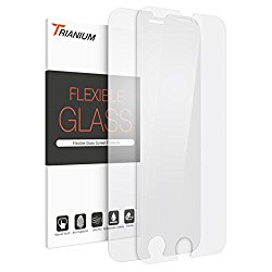 iPhone 7 Screen Protector, Trianium(2 Pack) Soft Fiber Glass Film iPhone 7/6/6s Screen Protectors 0.2mm [3D Touch Compatible] Work with iPhone 7 2016 and Protective Case