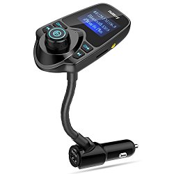 Nulaxy Wireless In-Car Bluetooth FM Transmitter Radio Adapter Car Kit with 1.44 Inch Display and USB Car Charger