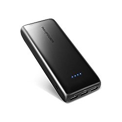 Portable Charger RAVPower 22000mAh 5.8A Output 3-Port Power Bank External Battery Pack (2.4A Input, Triple iSmart 2.0 USB Ports, High-density Li-polymer Battery) For iPhone 7, 7 Plus and more- Black