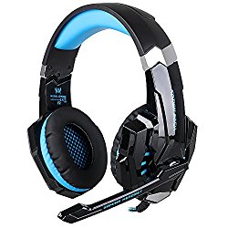 BlueFire 3.5mm Game Gaming Headphone Headset Earphone Headband with Microphone LED Light for PlayStation 4 PS4 Laptop Tablet Mobile Phones(Blue)