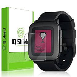Pebble Time Screen Protector, IQ Shield® LiQuidSkin (6-Pack) Full Coverage Screen Protector for Pebble Time HD Clear Anti-Bubble Film – with Lifetime Warranty