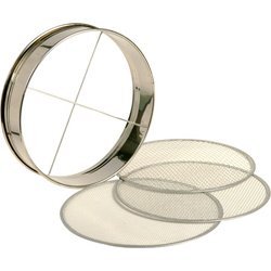 4pc Soil Sieve Set, 12″ diameter – Stainless Steel Frame Three Interchangeable Sieves With Varying Mesh Sizes Grade – Mix Soil Filter Large Debris Replacement Screens Available Great for Bonsai