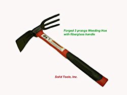 Adze Hoe with Fork, Dual Headed Weeding Tool