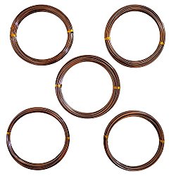 Anodized Aluminum Bonsai Training Wire 5-Size Starter Set – 1.0mm, 1.5mm, 2.0mm, 2.5mm, 3.0mm (147 feet total) – Choose Your Color (5 Sizes, Brown)