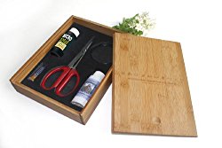 Bonsai Tree Starter Tool Kit in Bamboo Box by Tinyroots. “Anti-Intimidation” Starter Kit includes 101 Bonsai Tips Book, Butterfly Shears, MicroTotal Micronutrient Supplement, Fertilizer, Aluminum Wire, Mudman Figurine & Gorgeous Bamboo Storage Box