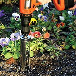 Flower Bulb Planter Attachment, Use With Cordless Drill